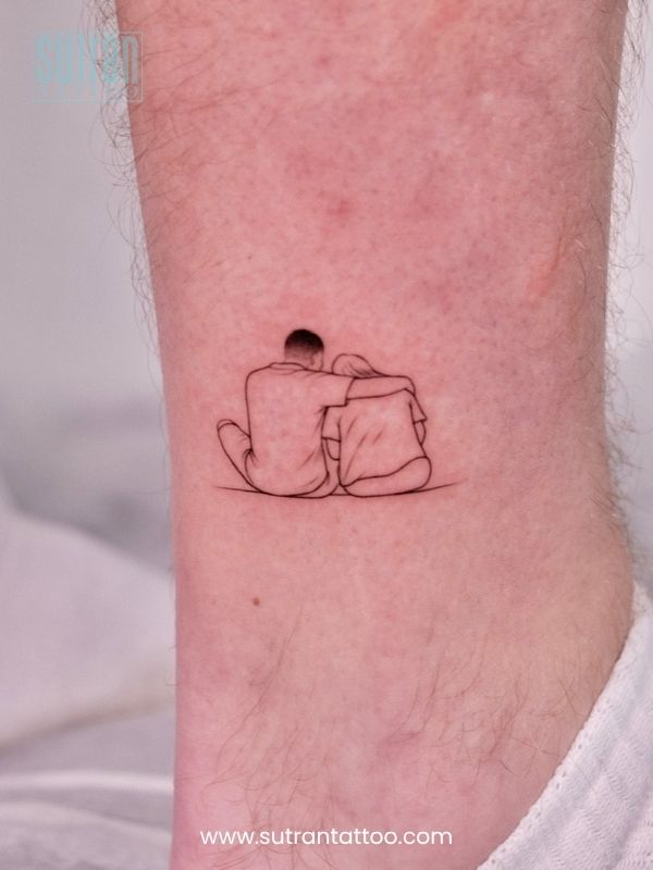 Fine Line Couple Tattoo