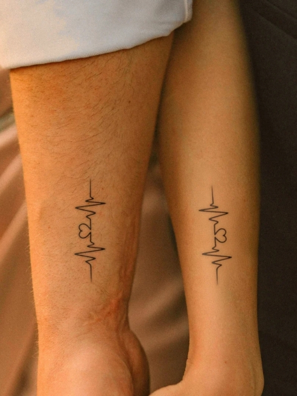 Couple Heartbeat Tattoo Designs On Wrist Create A Connection