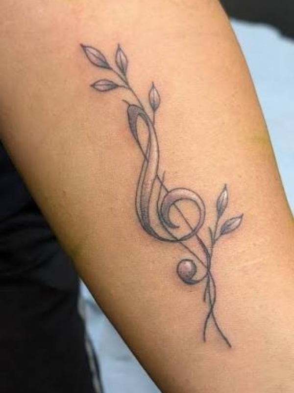 Impressive Heartbeat and Music Note Tattoo Designs