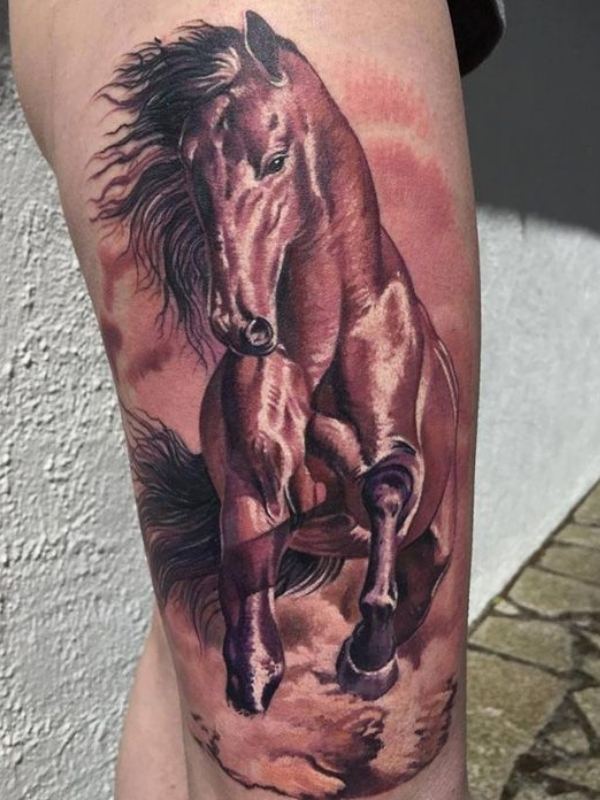 Beautiful 3d horse tattoo