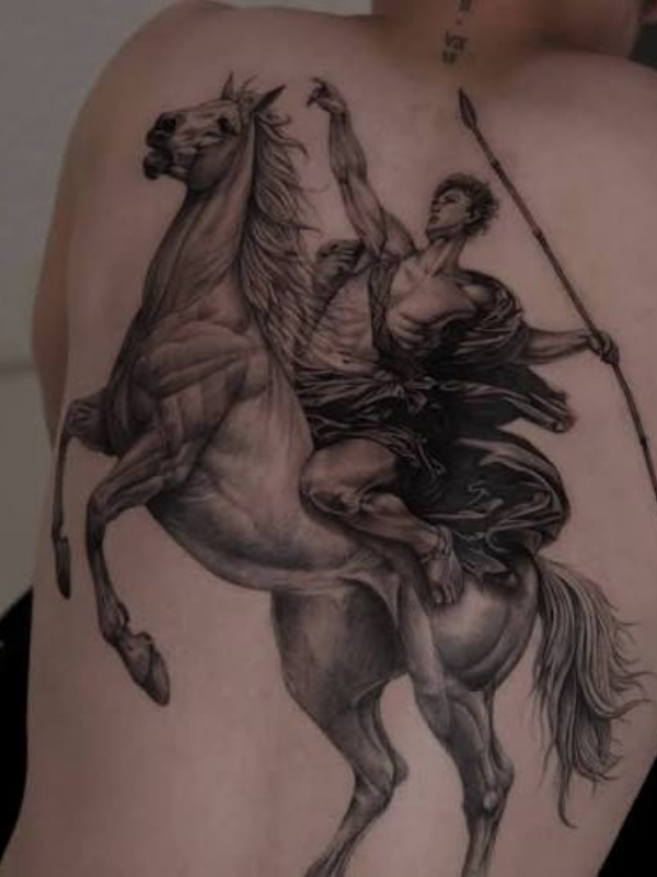 Horse chest tattoo