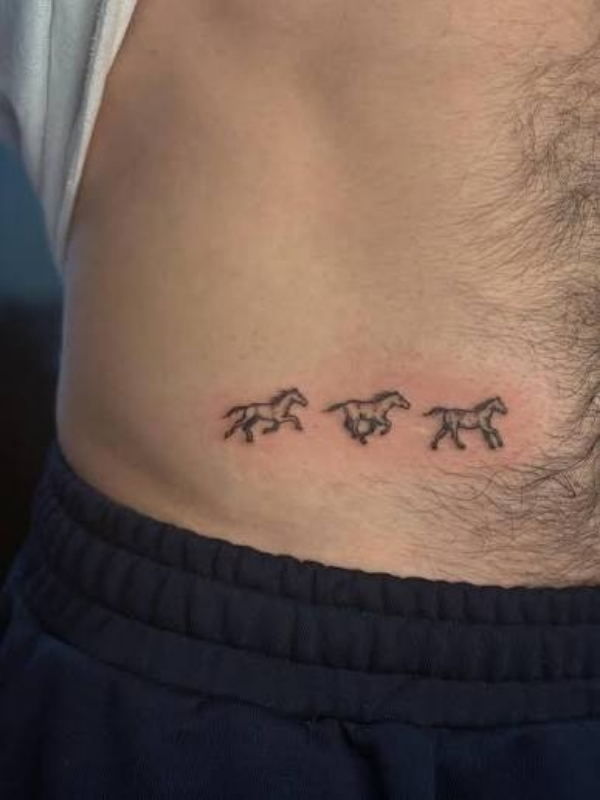 Mini horse tattoo for men