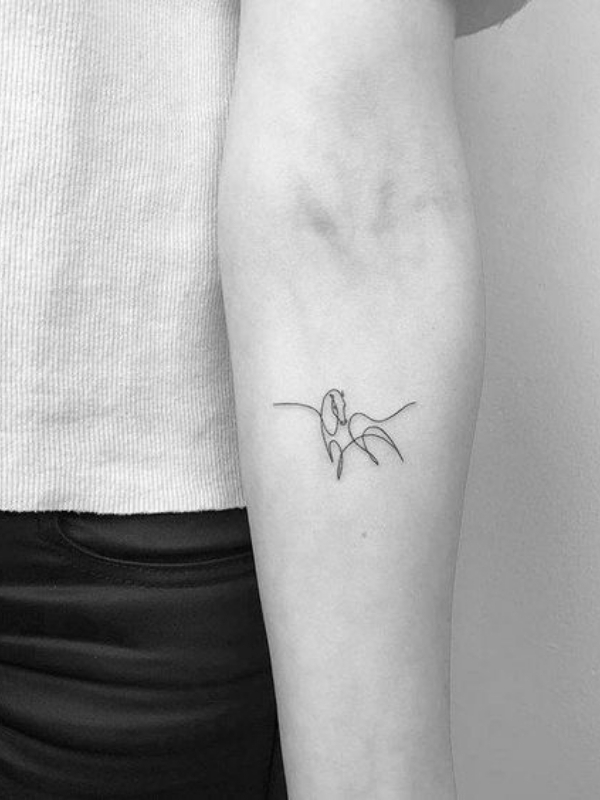 Mini horse tattoo on arm