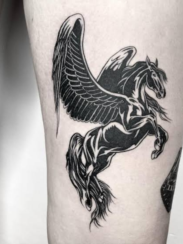 Winged horse tattoo