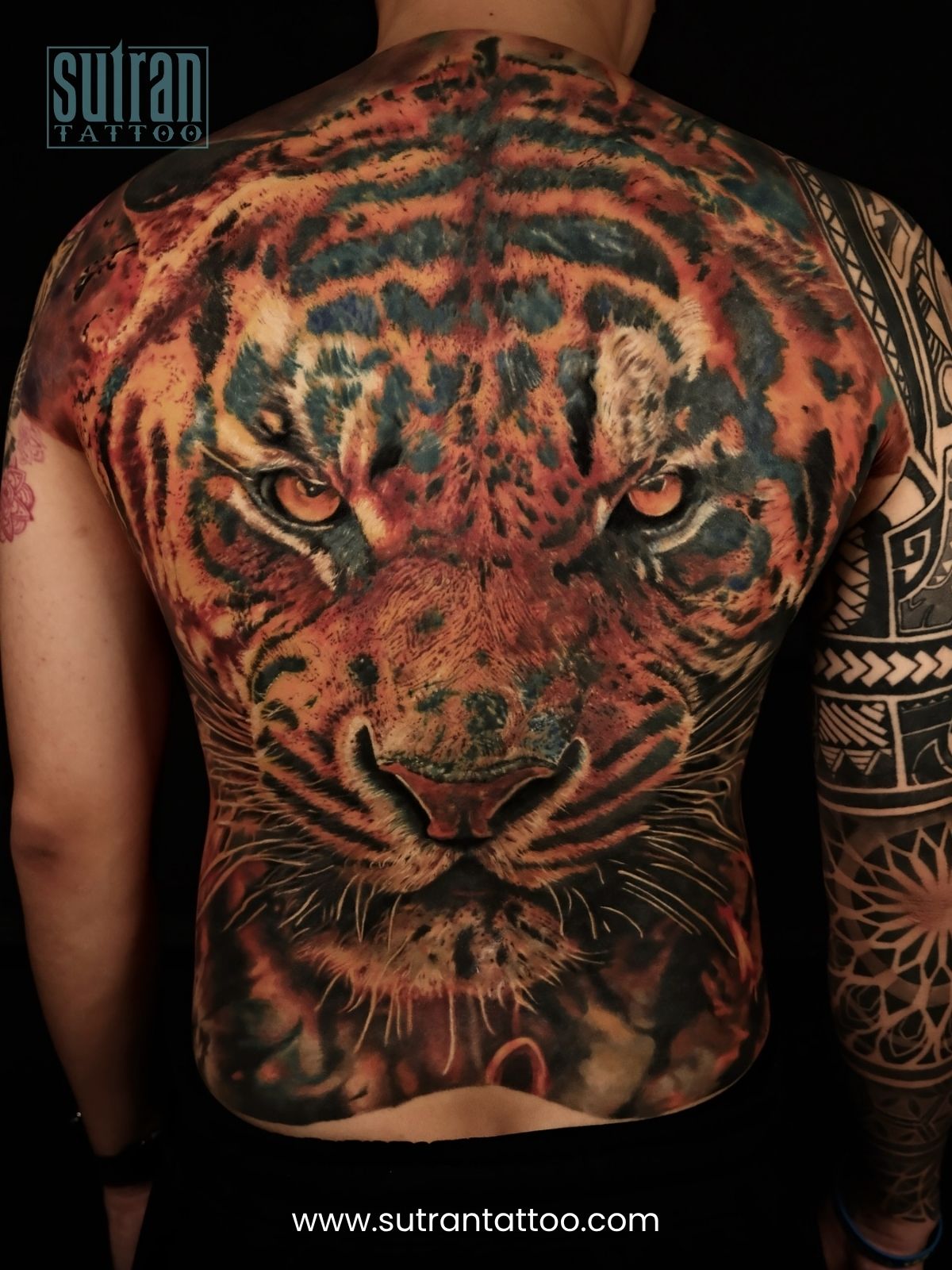 tiger back tattoo