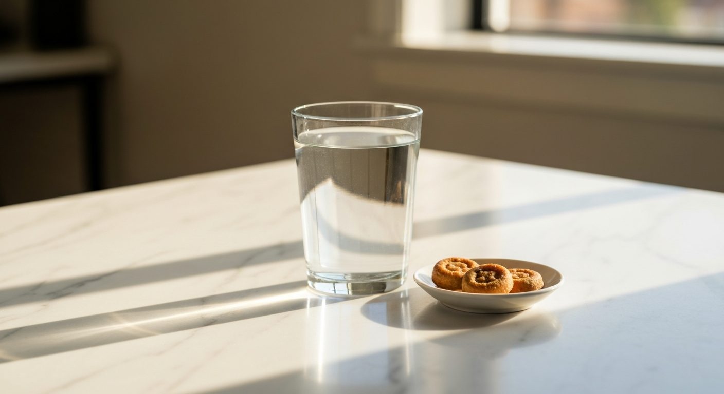glass of water on table