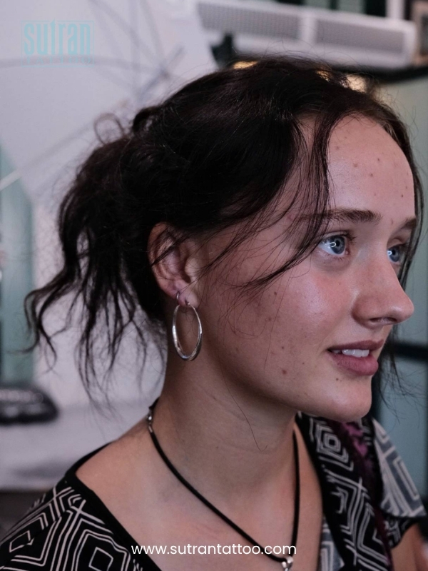 Fresh ear piercing with timeless style